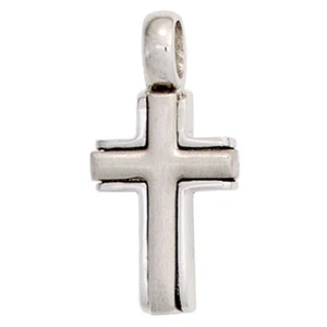 Anhänger Kreuz im Kreuz 950 Platin teilmattiert Platinanhänger schlicht, Damen - Picture 1 of 1