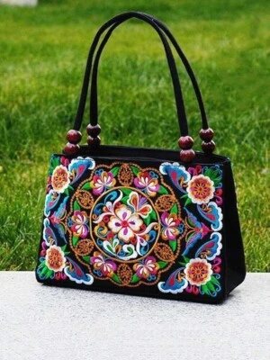 Bolso de mano de diseñador para mujer Cartera de lujo Bordada Hecho a mano Cartera Foto 1 de 4