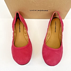 Zapatos planos de ballet Lucky Brand LK-EMMIE para mujer frambuesa Barceló nobuck talla 9M - Imagen 1 de 13