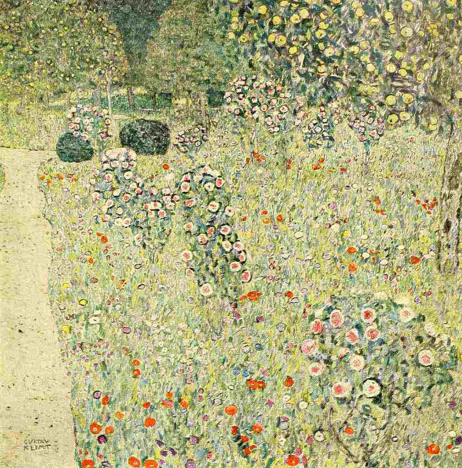 A4 Photo Klimt Gustav 1832 1918 Orchard with Rose Bushes Print Poster - image 1 of 1