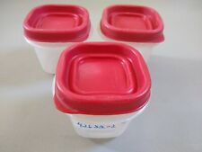 Lot of 3 Rubbermaid 7J53 - 4 oz Easy Find Containers With Red Lids