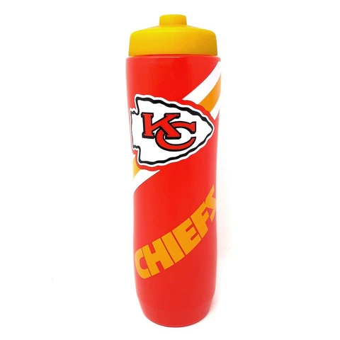 Kansas City Chiefs 32oz Squeezy Water Bottle, NFL Licensed BPA Free Cover