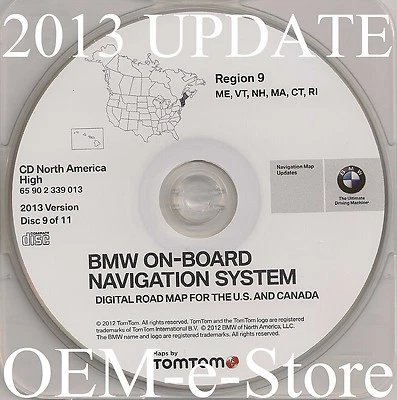 1997-2002 BMW 7 5 3 Series M3 M5 X5 Navigation CD Map Region 9 ME VT NH MA CT RI - Image 1 of 2