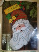 Bucilla Fishing Santa~ 18" Felt Christmas Stocking Kit 