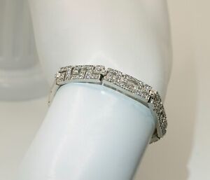 Silver 925 Jewelry Tennis Bracelet 15.1g length 7", Cubic Zirconia white