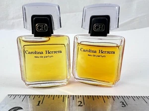 2 Mini Carolina Herrera .13 oz Eau de Parfum Vintage Miniature Perfume Samples - Picture 1 of 9
