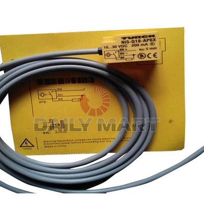 Turck Ni5-Q18-AP6X 18mm Rectangular Sensor NonEmbeddable Potted-In 3-Wire DC PNP - Image 1 of 2