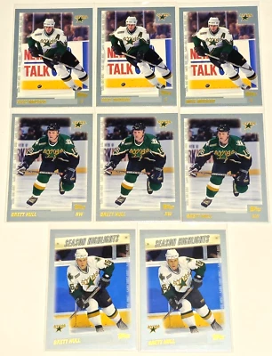 2000 Topps- Hockey Mike Modano & Brett  Hull Dallas Stars Hall Of Famers 8pc Lot - Image 1 of 4