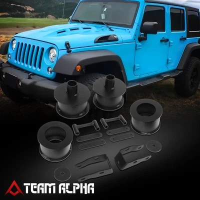 Fits 2007-2018 Jeep Wrangler JK Front/Rear Level Lift Kit+Shock Extensions 3" - Image 1 of 4