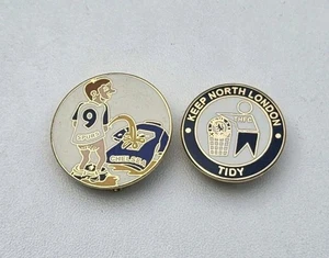 RARE TOTTENHAM HOTSPUR SPURS SET OF 2 PIN BADGES - Picture 1 of 2