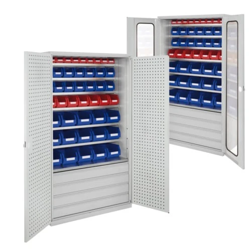 Magazinschrank / Sichtlagerschrank / 46 Sichtlagerkästen / 4 Schubl. / 7 Böden - Bild 1 von 1