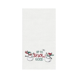 Up To Snow Good Embroidered Waffle Weave Kitchen Towel - Picture 1 of 1