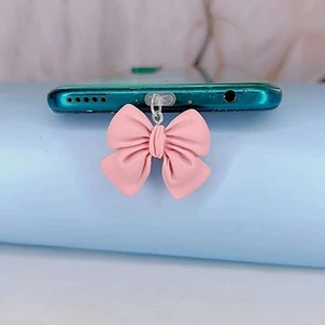 Phone Dust Plug Bow Pendant Decoration For IPhone Type-C Charging Interface - Zdjęcie 1 z 10
