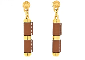 HERMES Charnière earring Brown w/ Box - Picture 1 of 13