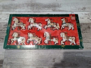 Vintage Brite Stern Karussell Pferde 8er Set Weihnachten - Bild 1 von 6