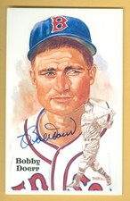 Bobby Doerr AUTOGRAPHED Perez-Steele HALL OF FAME Postcard INDIANS Deceased