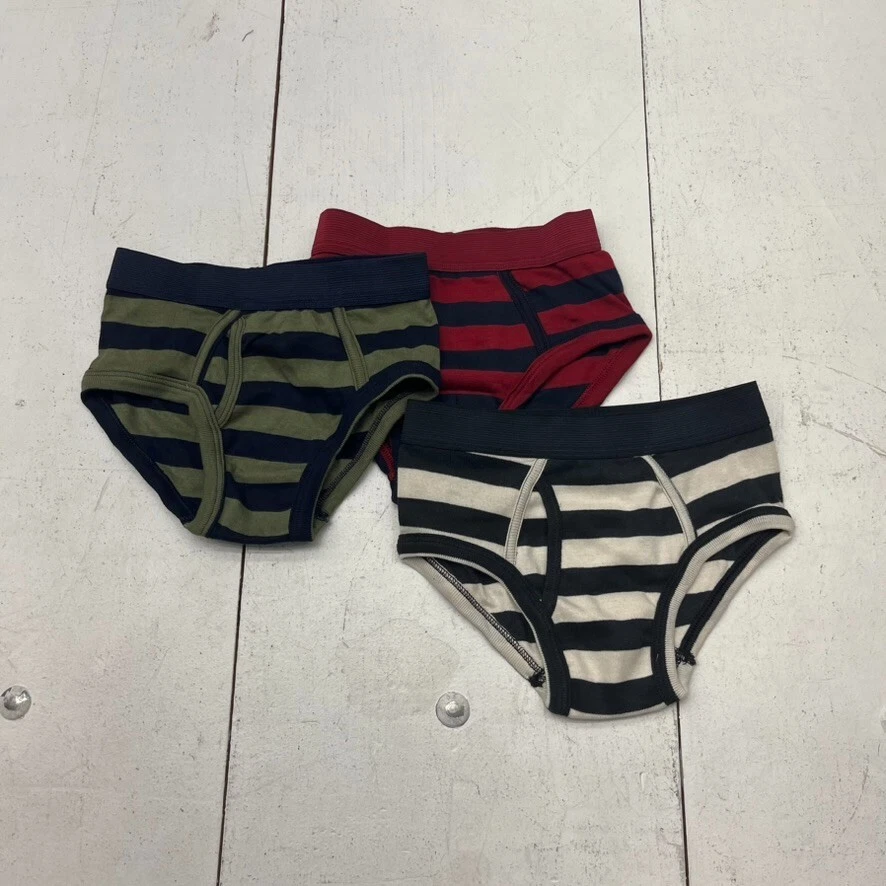 Gap Striped 3 Pack Cotton Solid Brief Underwear Boys Size X-Small NEW - Image 1 of 4
