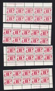 Canada 1969 Postage Due 8¢, MNH/MLH PB set 40 stamps, side imprints, sc#J34i