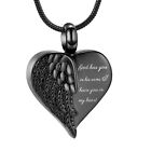 Angel Wing Heart Urn Necklace Locket Memorial Cremation Jewelry For Ashes Holder