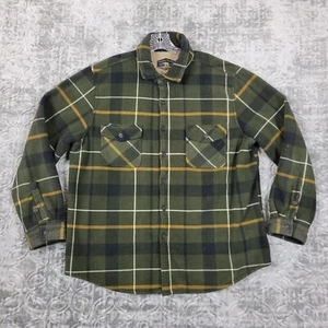 Freedom Foundry Shirt Jacket Men's XL Green Plaid Plush Sherpa Lined Fleece - Picture 1 of 10
