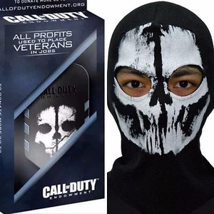 ADULT MERRICK GHOST FULL FACE MASK SKI HOOD+ACTIVISION CALL OF DUTY DOG TAGS - Picture 1 of 4