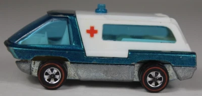 AMBULACE Hot Wheels Redlines pesos pesados 1969 Mattel HK azul com interior branco - Imagem 1 de 4