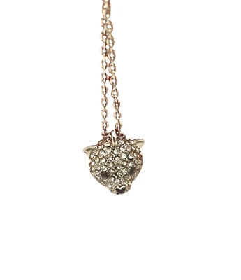 kale spade Arctic Friends necklace- polar bear face- clear crystals- petite - Image 1 of 2