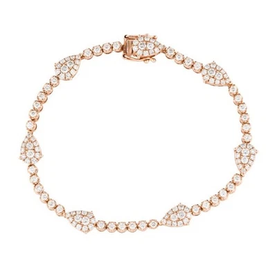 2.42 Ct 14k Rose Gold And Diamond Bracelet Foto 1 de 3