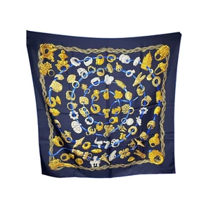 Hermes Carré 90 Alliance du monde Navy Scarf - Picture 1 of 3