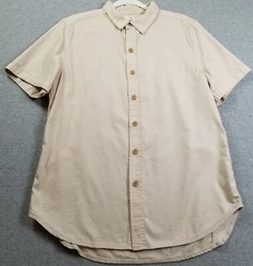 Camisa Dip Abotonada Para Hombre Pequeña S Beige Mangas Cortas Elastizada Tejida Lados Informal - Imagen 1 de 10