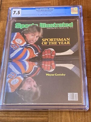 Wayne Gretzky Sports Illustrated CGC 7.5 OW/Pages Newsstand (SMOY 1982) - Image 1 of 3