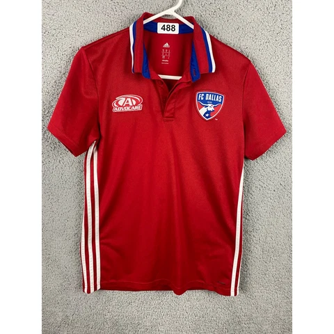 FC Dallas Advocare Adidas Mens Polo Shirt Multicolor Climalite Short Sleeve M Cover