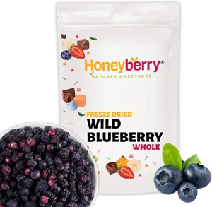 Freeze Dried Whole Wild Blueberries 100G - No Added Sugar, Vegan Snacks, Gluten - Picture 1 of 12