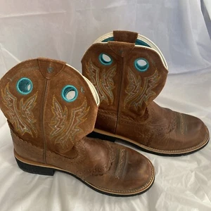 Ariat Women’s 9.5b Brown Fatbaby Western Boots Turquoise - Bild 1 von 7