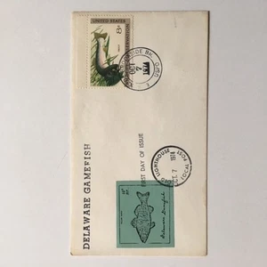 DELAWARE  GAMEFISH VINTAGE POSTAGE STAMP 1ST DAY COVER -  Lot 4 - Picture 1 of 1