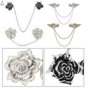 Flower Shawl Clip Sweater Collar Metal Clip Holder Clothing Pin Clip Chain AU - Picture 1 of 24