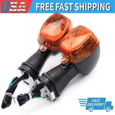 Front Turn Signal Lights For KAWASAKI NINJA 250R/500R KLE 250/400/500 Z750 ZR-7S - Image 1 of 4