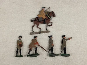 Antique Ernst HEINRICHSEN Nurnberg Soldier Flats ~ Tan Coats Orange Cuffs - Picture 1 of 3