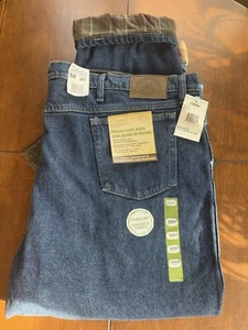 Pantalones de mezclilla Cabela's para hombre forrados de franela al aire libre caza pesca relajados talla 52X30 ¡NUEVOS! - Imagen 1 de 11