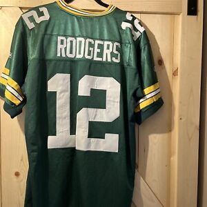 #12 Aaron Rodgers Green Bay Packers On-Field Adult Large