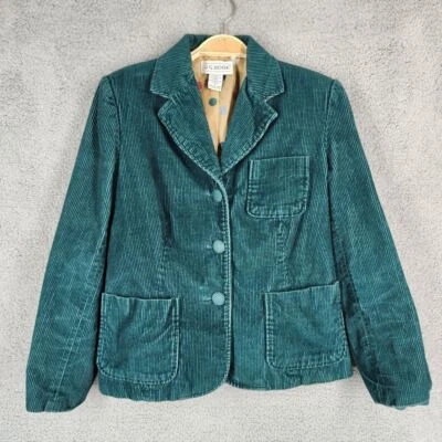 J.G. Chaqueta Blazer Gancho Para Mujer Talla 4 De Colección Pana Verde Preppy Cottage Core Foto 1 de 4