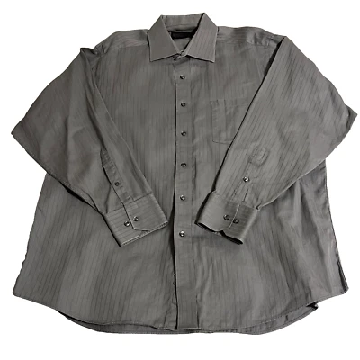 Donald J. Trump Shirt Sz 17.5 34/35 Gray Button-Up Signature Collection Pocket - Image 1 of 4