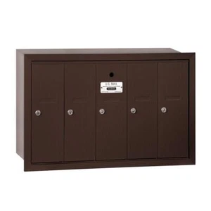 Salsbury Recessed Mounted Vertical Mailbox for use with USPS Lock 5 Door Bronze - Picture 1 of 3
