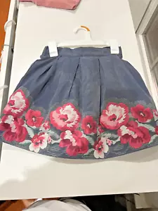 Janie and Jack Navy Floral Girls Skirt Size Small - Picture 1 of 3