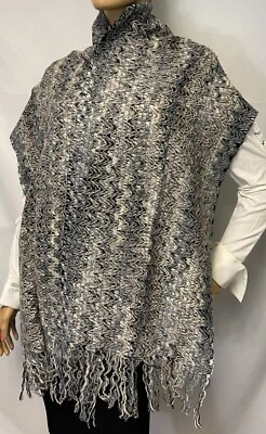 MISSONI Wave ZigZag Shimmer Fringe Scarf in Gray Multi 3336 0004 40X200 NEW - Изображение 1 из 4
