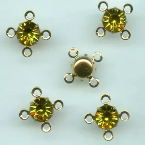 S25 L** 4 goldene Swarovski Kristallbesetzungen (4 Ring Stecker) FEILE - Bild 1 von 1