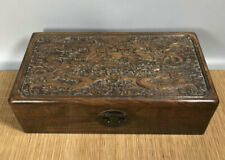 12.4'' Chinese Antique Wood Box natural Old Rosewood Box Jewelry Box Dragon
