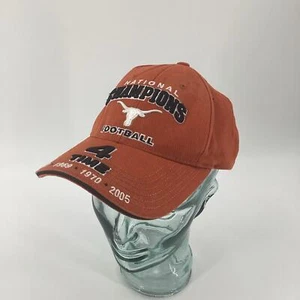 Texas Longhorns 4 Time National Champions Cap Hat Burnt Orange Black White 078 - Picture 1 of 10