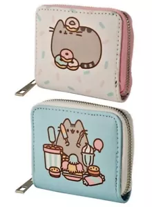 Pusheen Feinschmecker Katze Reißverschluss Geldbörse Damen Geldbörse rosa oder blau NEU mit Etikett - Bild 1 von 7