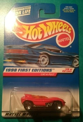1998 HOT WHEELS FIRST EDITIONS CAT-A-PULT #681 5 SPOKE RED ORANGE MALAYSIA #38 - Image 1 of 4